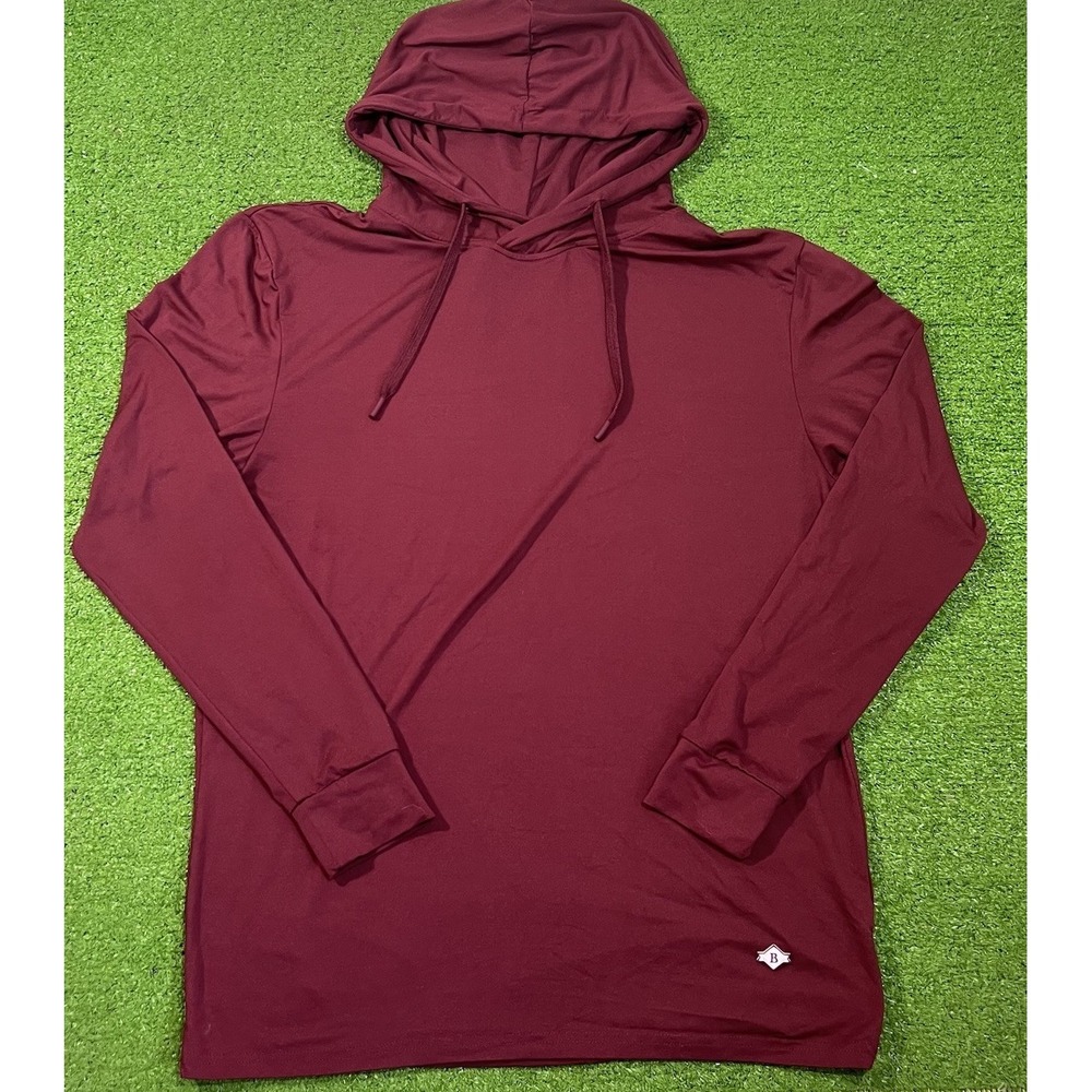Burlebo Performance Hoodie Medium Maroon Stretch Long Sleeve Athleisure Sporty